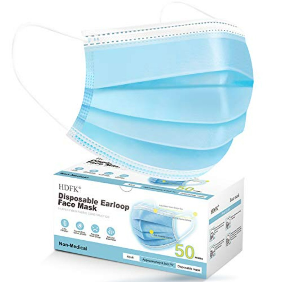 Disposable Mask Blue - Face Mask Disposable Adults 3Ply Non-Woven