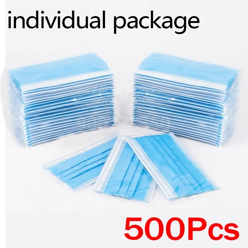 50-500pcs Disposable Adults in - Disposable Mask Blue recensie en prijs