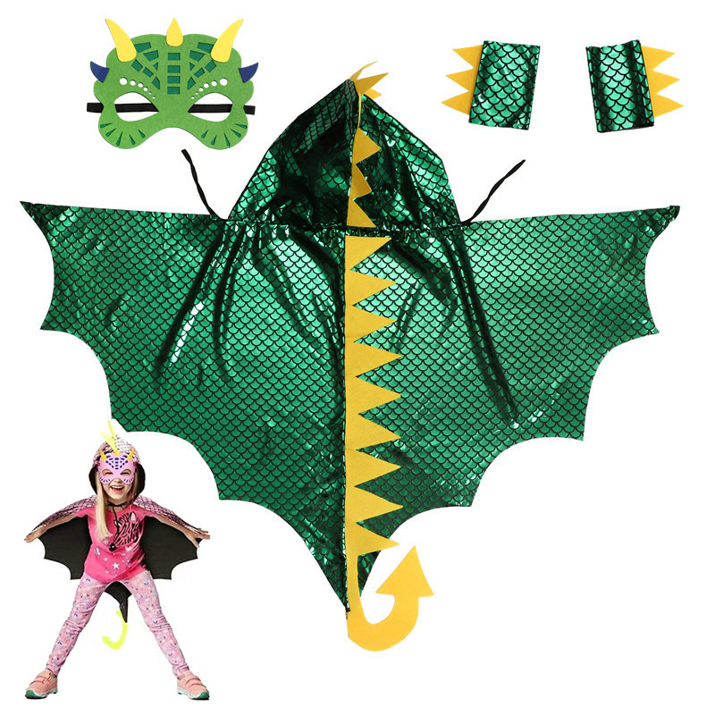 Child Green Dinosaur Cloak wit - Kids Face Mask recensie en prijs