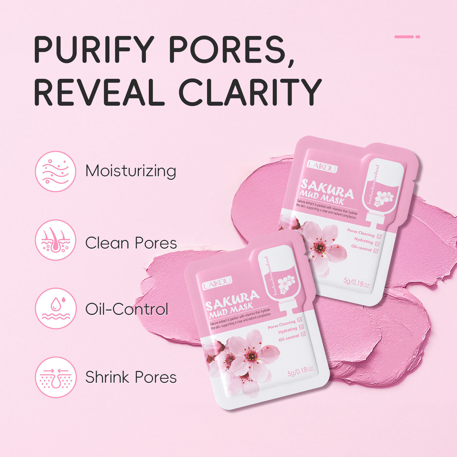 Laikou Sakura Clay Mask Trial  - Dust Mask Construction recensie en prijs