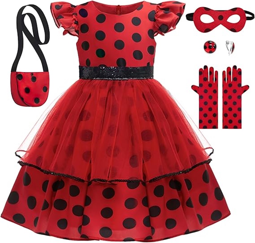 Girls Cosplay Costume Polka Do - Kids Face Mask recensie en prijs