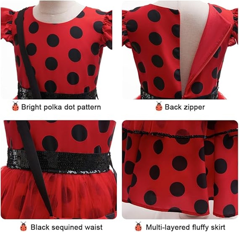 Girls Cosplay Costume Polka Do - Kids Face Mask recensie en prijs