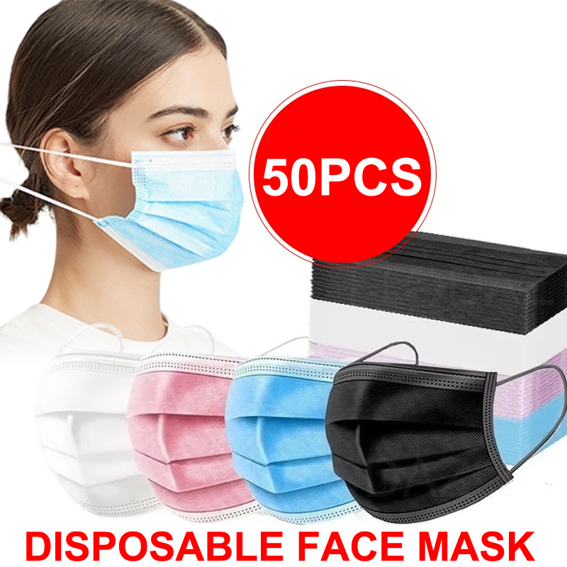 50Pcs 3-layer Mask Face Masks  - Disposable Mask Blue recensie en prijs
