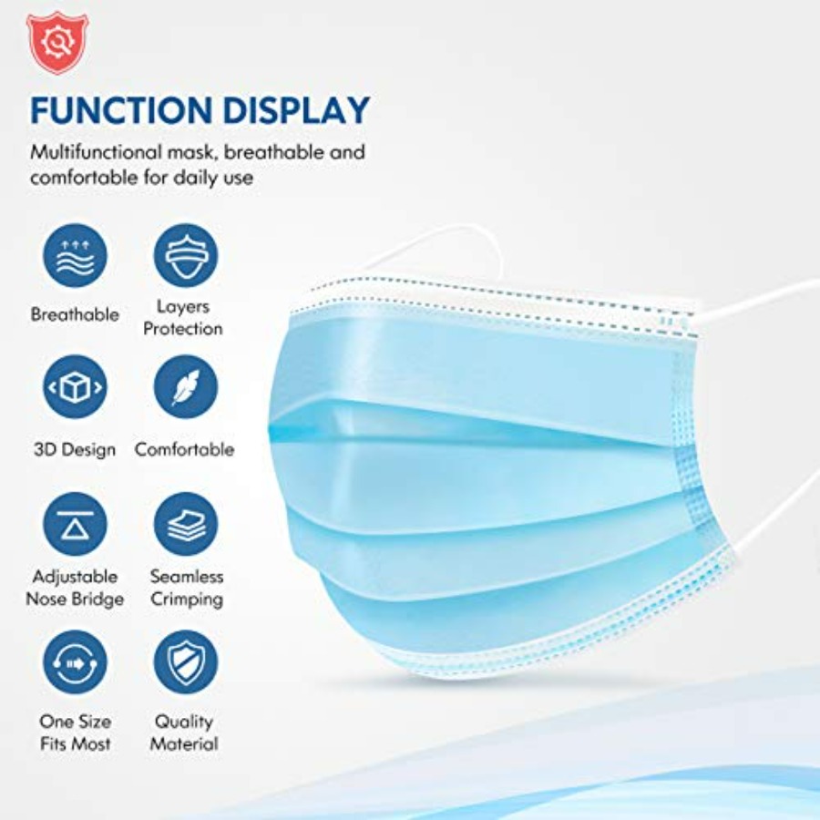 Face Mask Disposable Adults 3P - Disposable Mask Blue recensie en prijs
