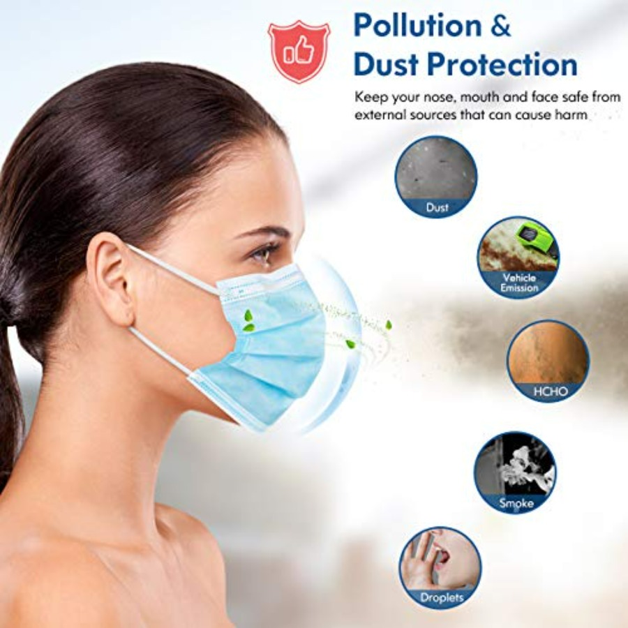 Face Mask Disposable Adults 3P - Disposable Mask Blue recensie en prijs