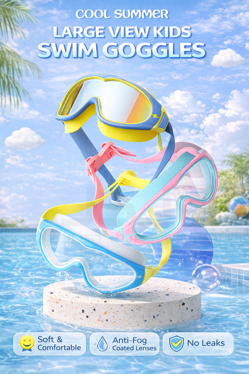 JSJM Kids Swimming Goggles Big - Anti Pollution Mask recensie en prijs
