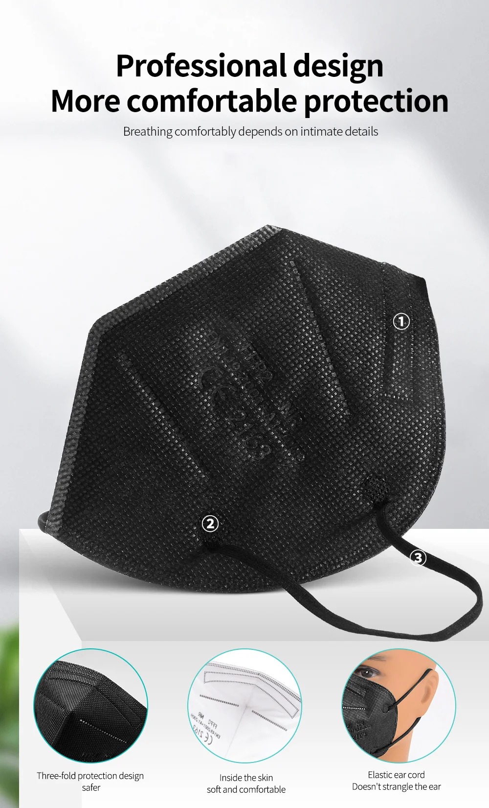 5Layer FFP2 Masks CE Approve K - Black Face Mask Pack recensie en prijs