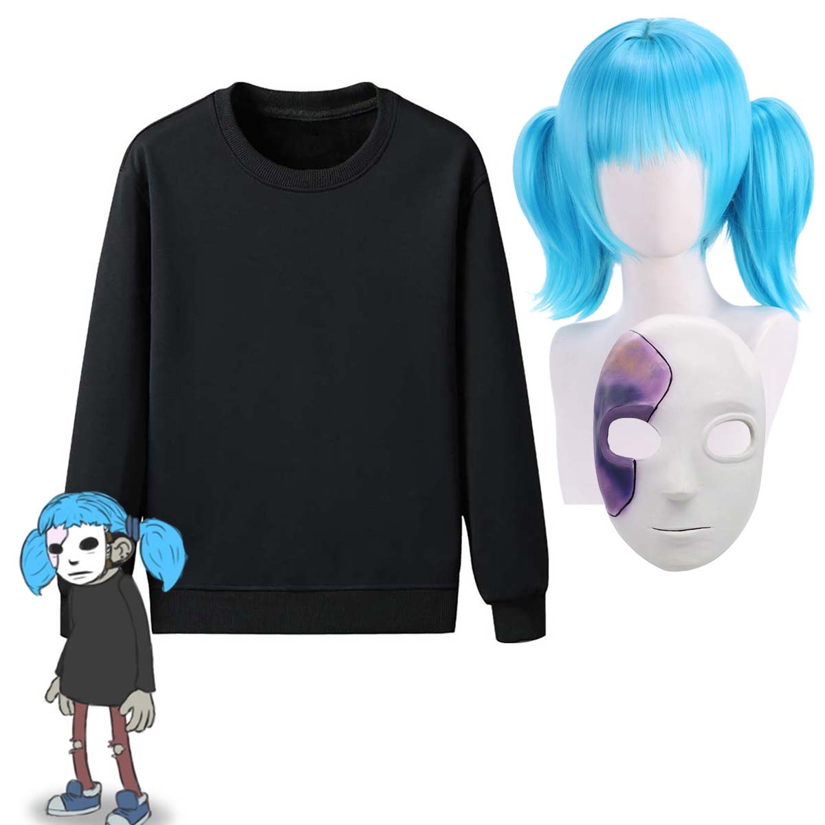 Adult Game Sally Face Cosplay  - Black Face Mask Pack recensie en prijs