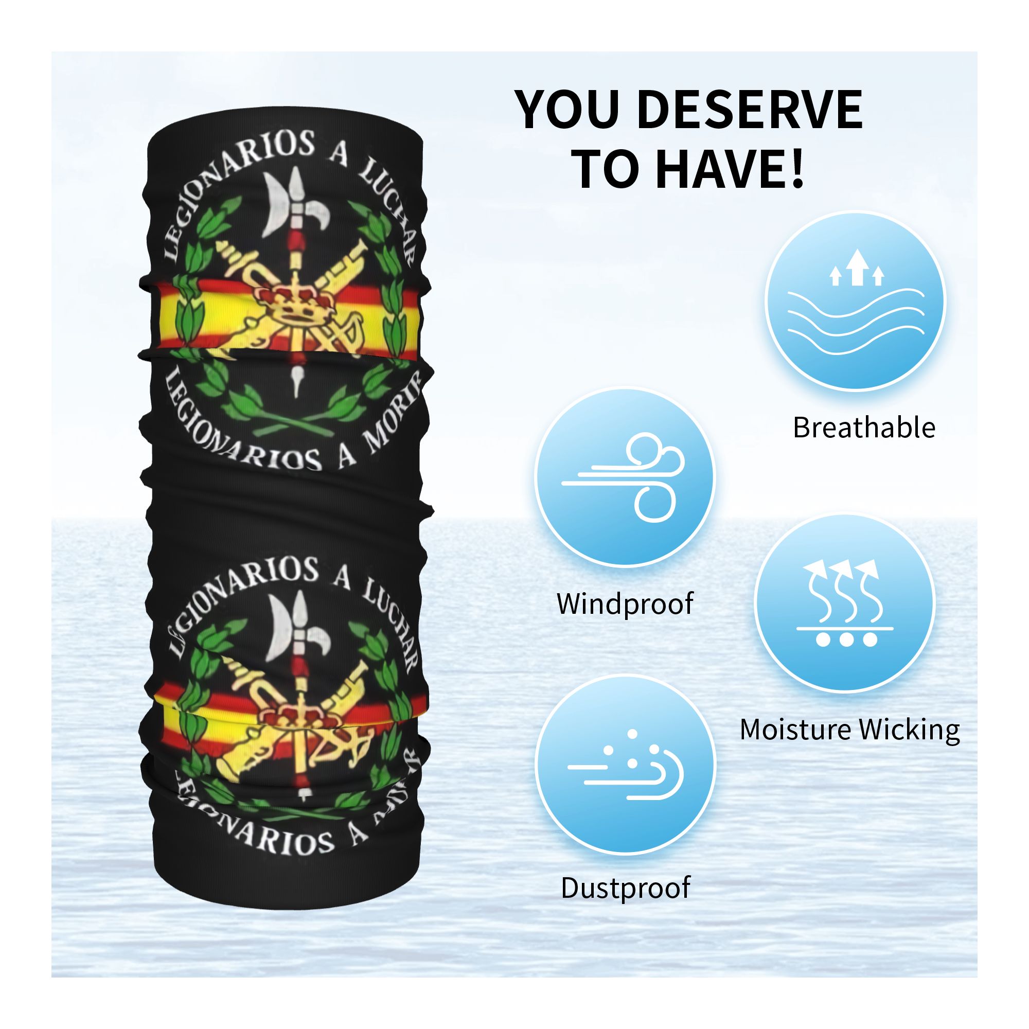 Custom Spanish Legion Bandana  - Neck Gaiter Face Cover recensie en prijs