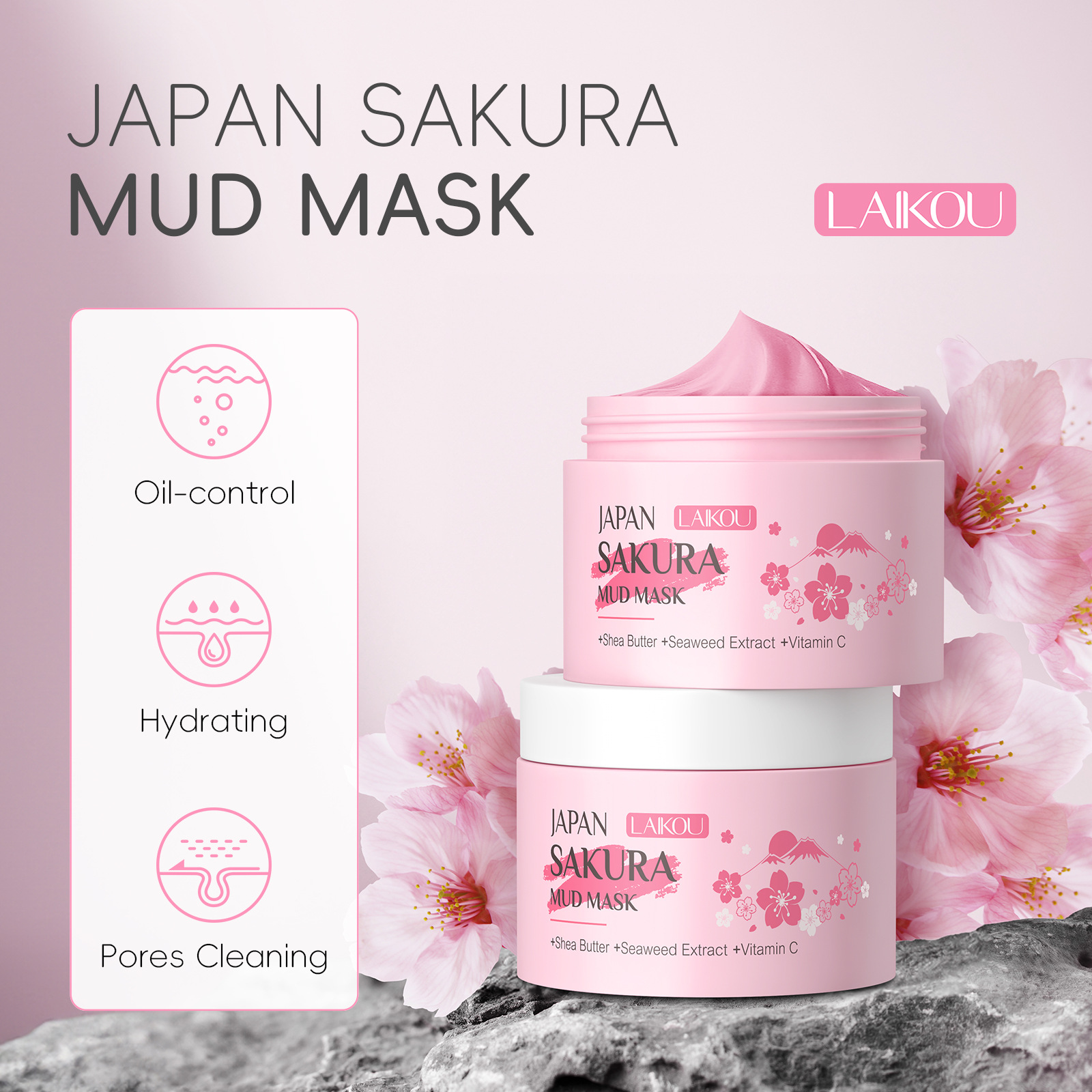 LAIKOU Sakura Clay Mask 25g 90 - Dust Mask Construction recensie en prijs