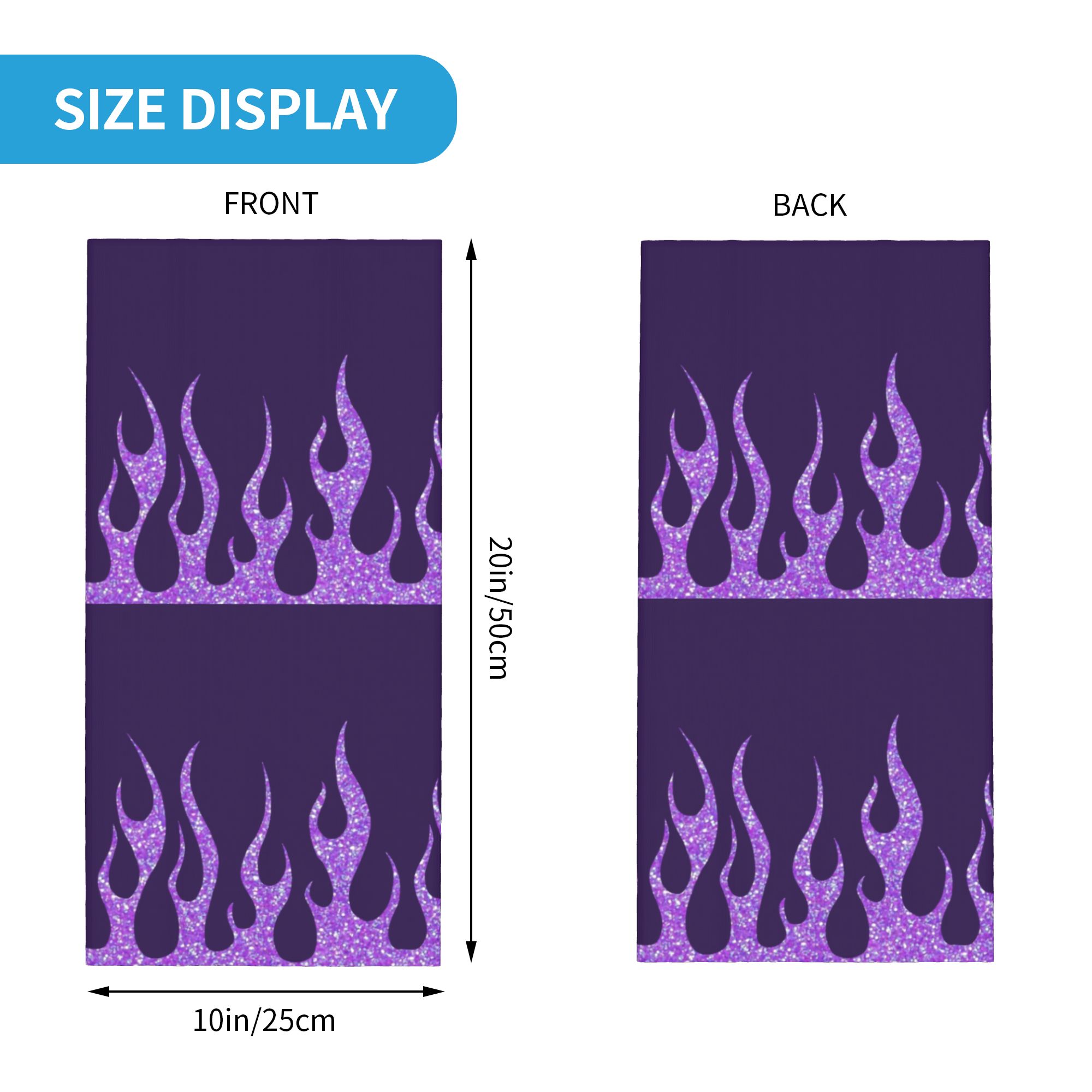 Custom Purple Glitter Flames B - Neck Gaiter Face Cover recensie en prijs