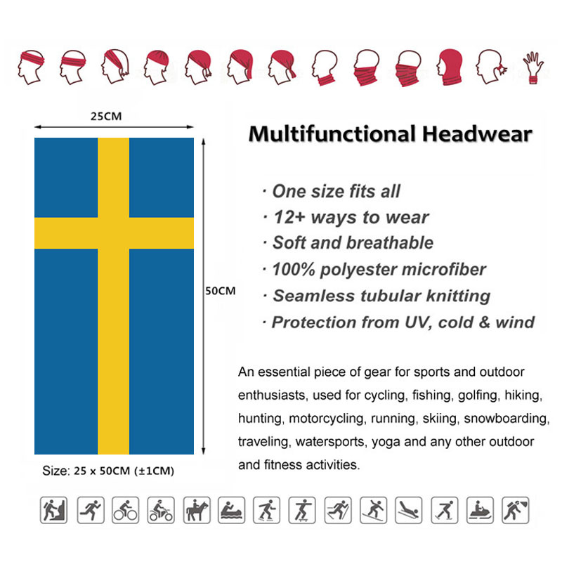 Sweden Flag Printed Bandana He - Neck Gaiter Face Cover recensie en prijs