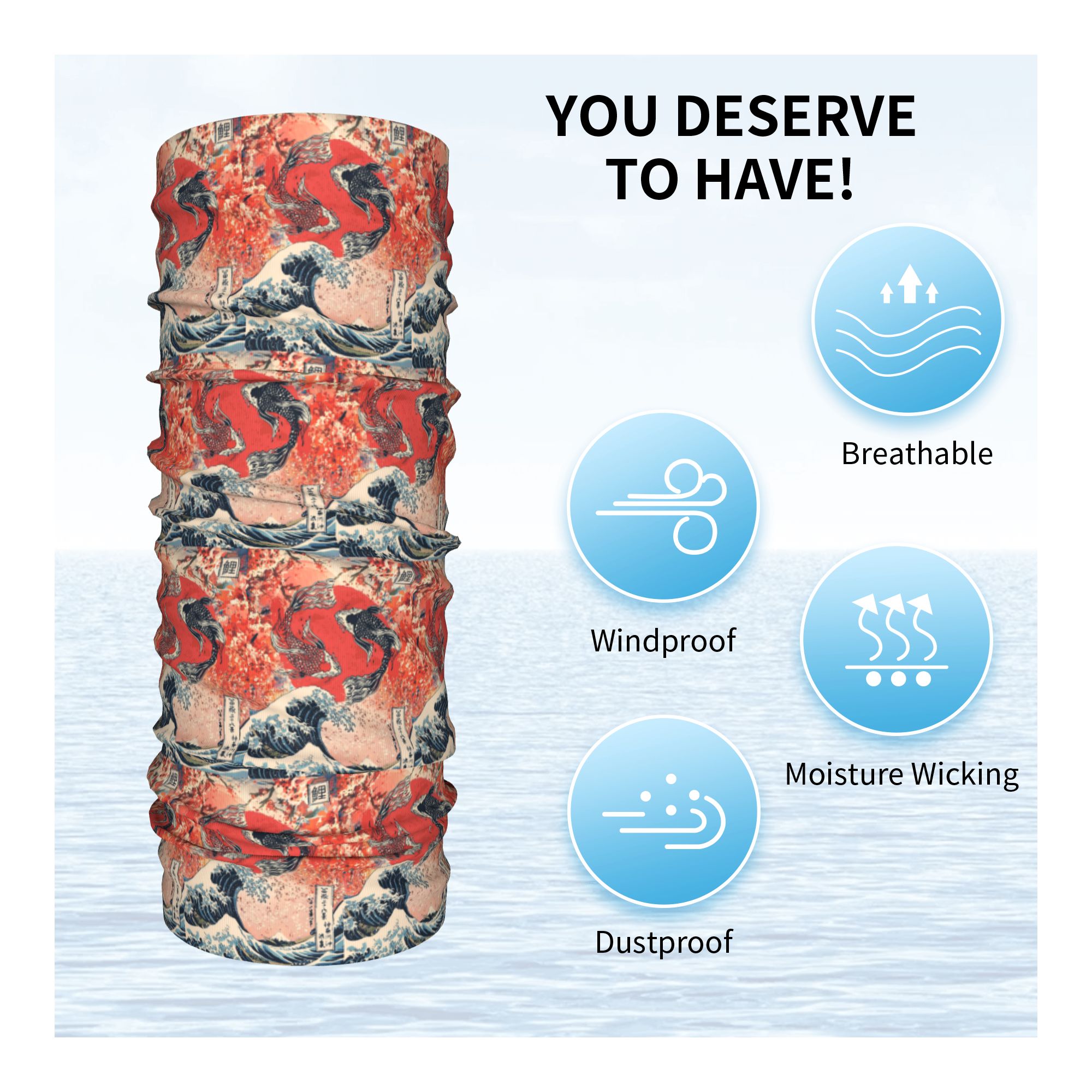 Koi Fish and Great Wave off Ka - Sports Mask Breathable recensie en prijs