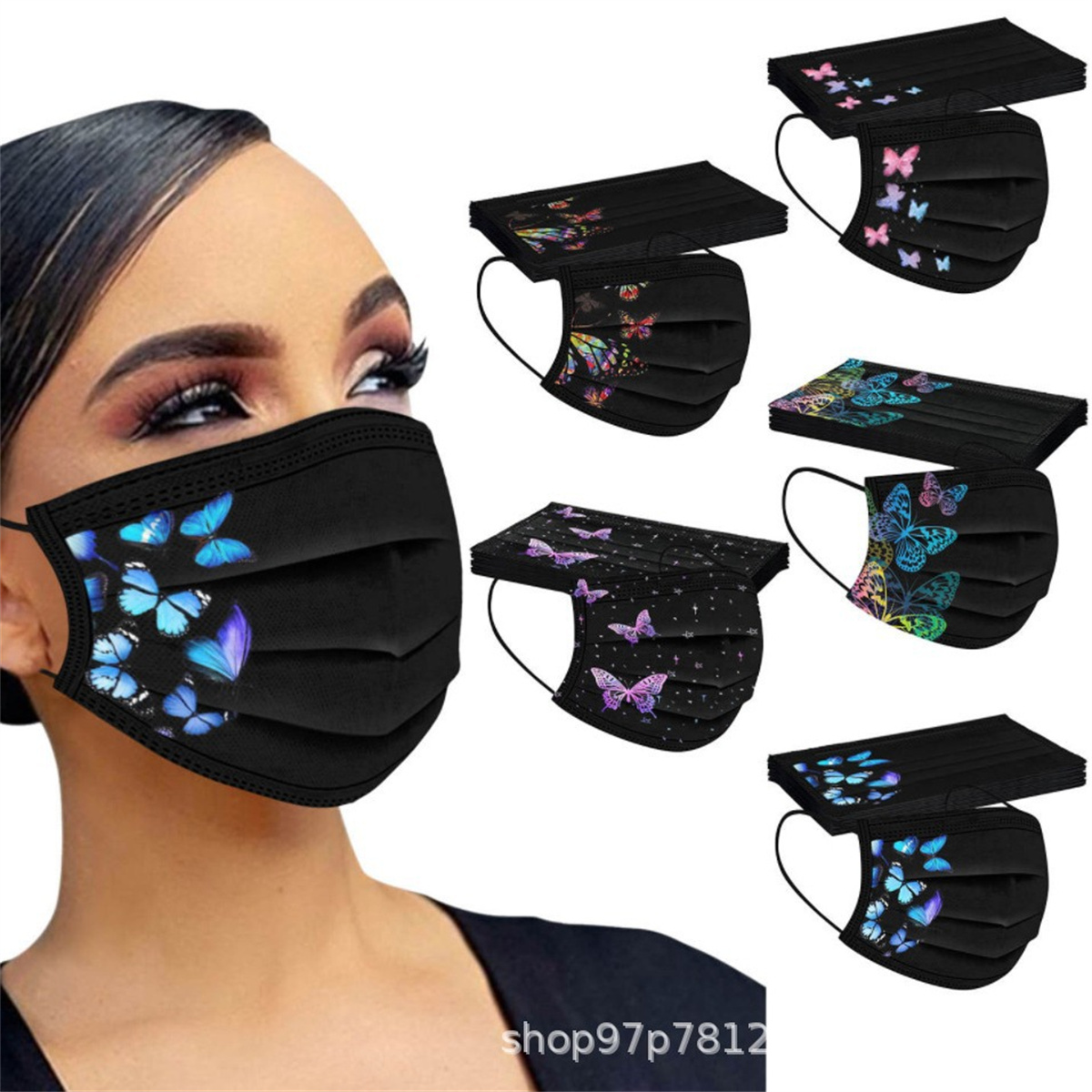 50pcs colorful butterfly print - Disposable Surgical Mask recensie en prijs