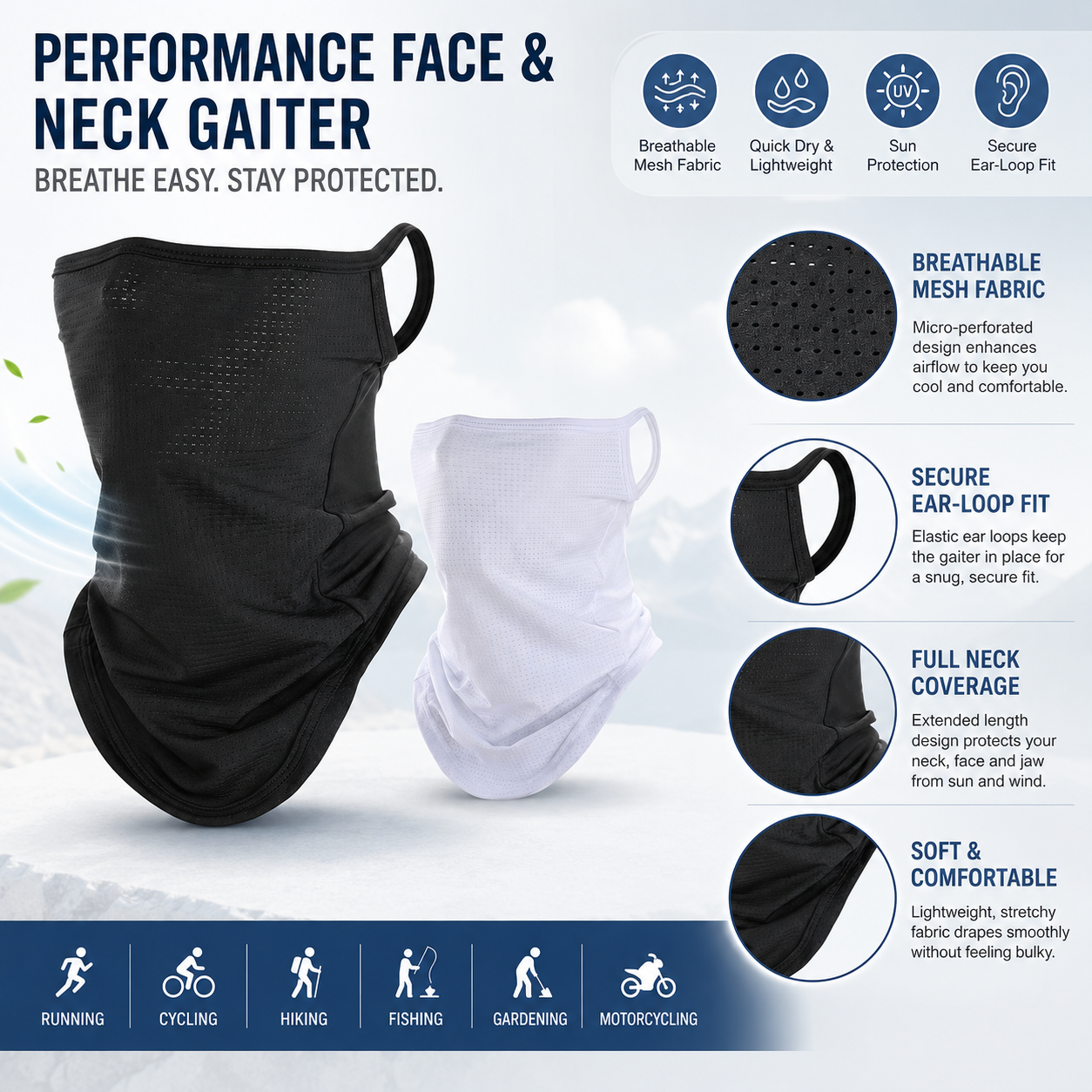 Breathable Quick-Dry Neck Gait - Respirator Half Face recensie en prijs