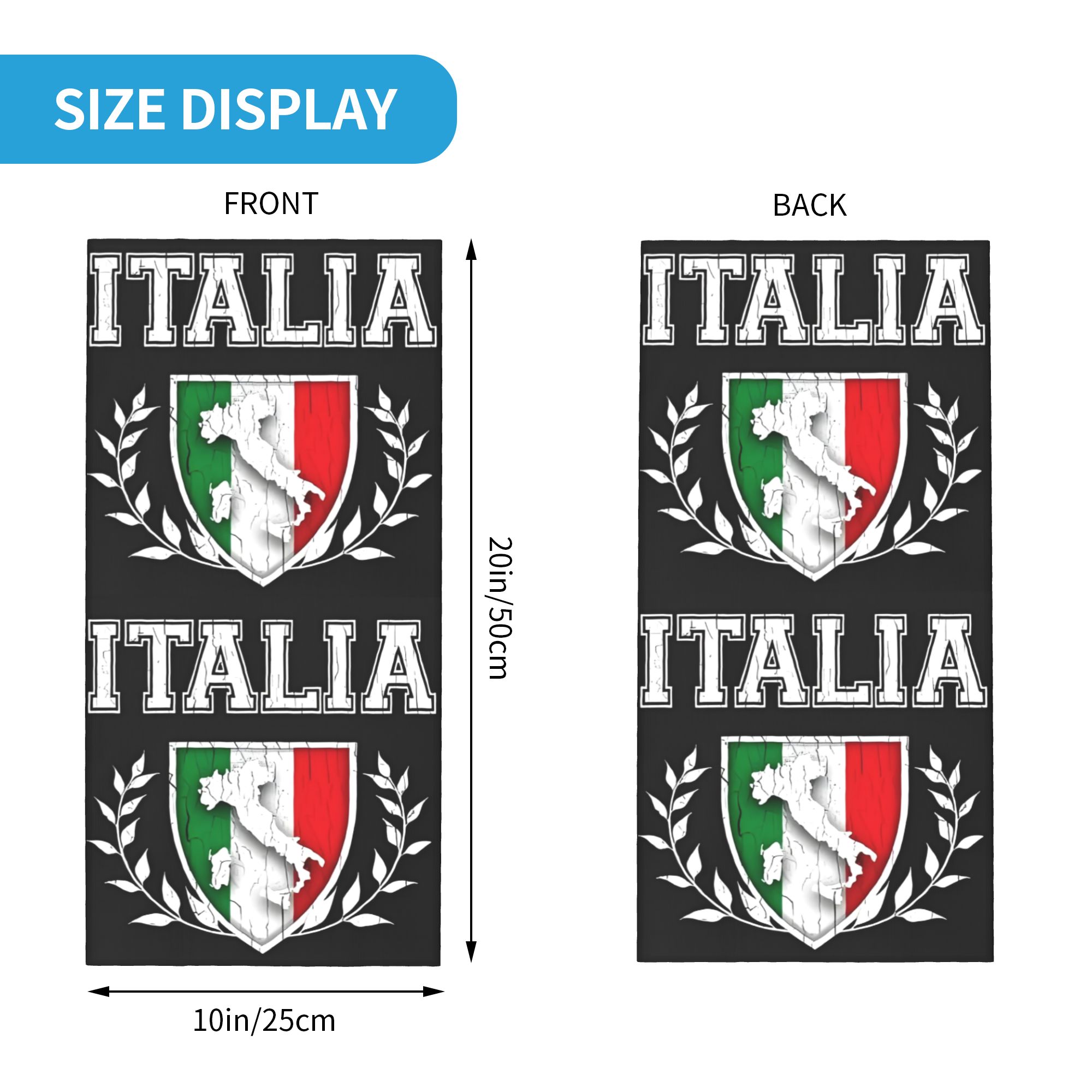 Custom Italy Flag Bandana Neck - Neck Gaiter Face Cover recensie en prijs