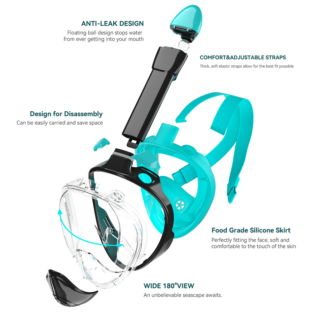 Full Face Snorkel Mask Silicon - Silicone Mask Bracket recensie en prijs