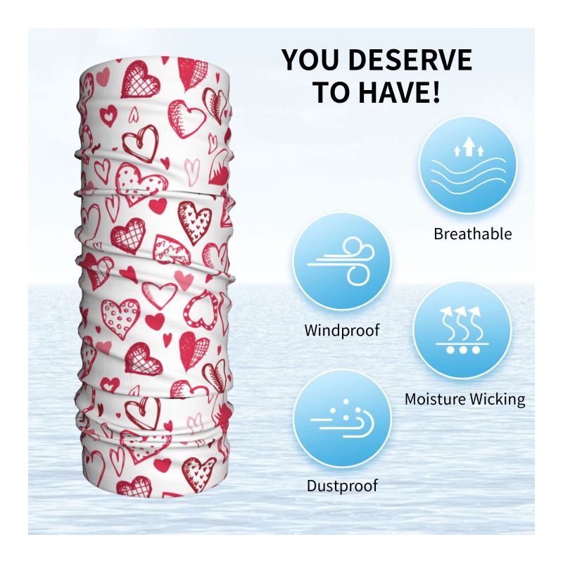 Pink Red Love Hearts Bandana N - Neck Gaiter Face Cover recensie en prijs