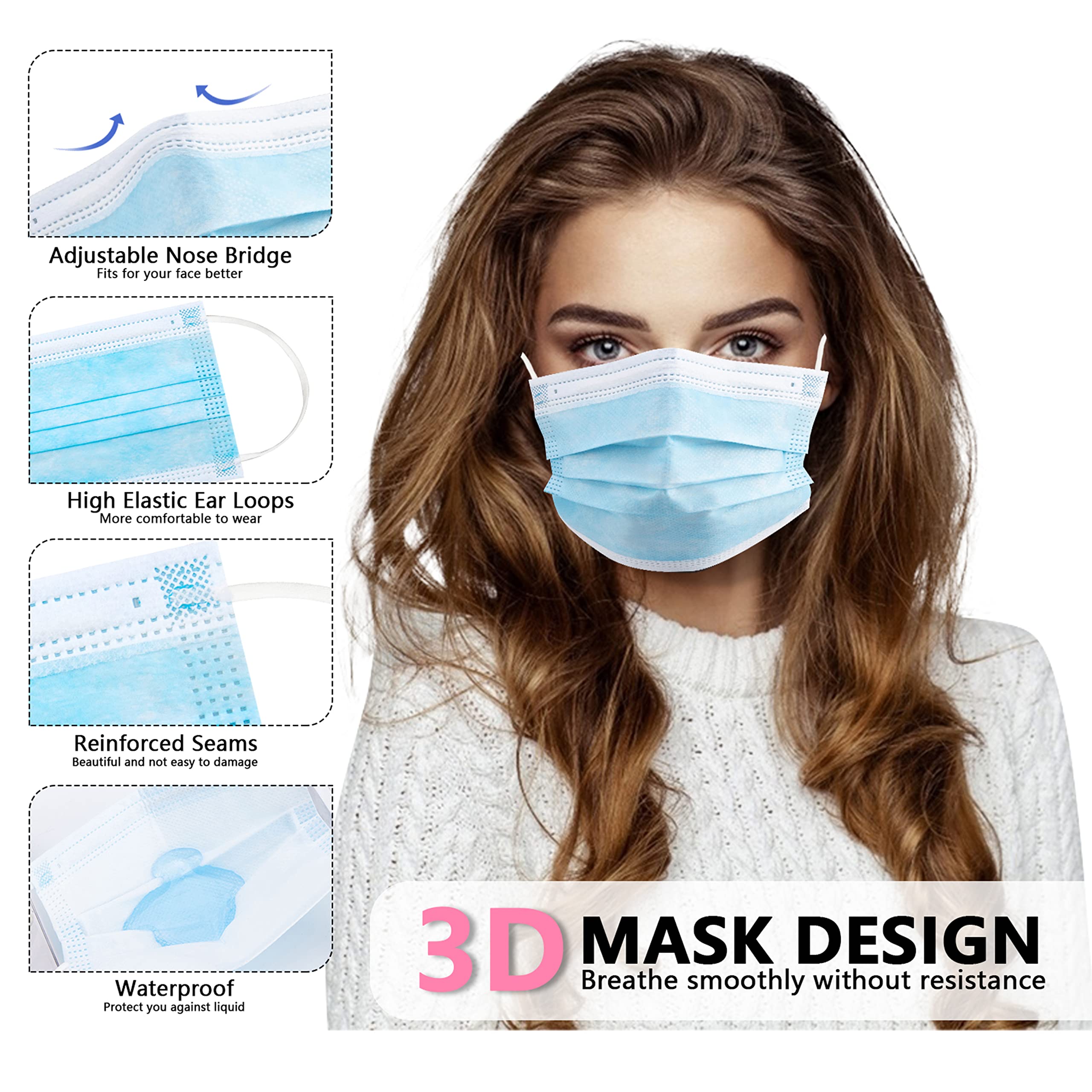 50/100 PCS Box Blue Face Masks - Disposable Mask Blue recensie en prijs