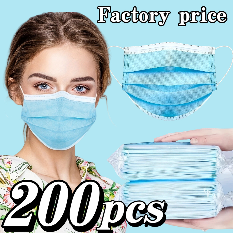 200Pcs Thickened Blue Disposab - Disposable Mask Blue recensie en prijs