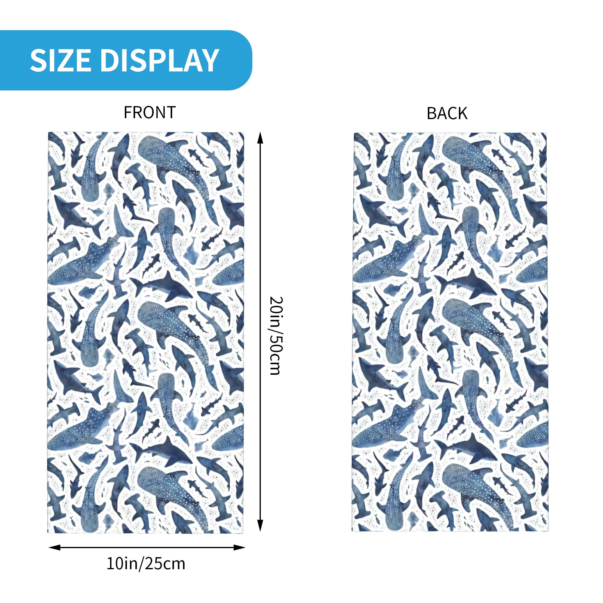 Custom Blue Watercolour Shark  - Neck Gaiter Face Cover recensie en prijs