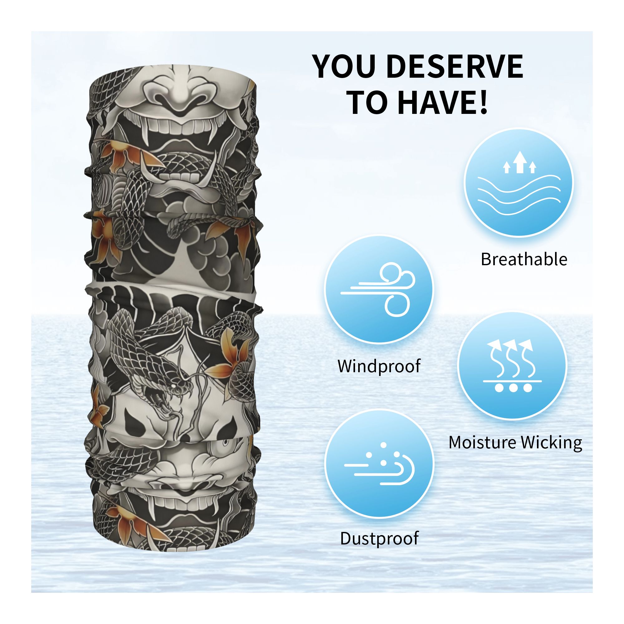 Custom Samurai Oni Demon Banda - Neck Gaiter Face Cover recensie en prijs