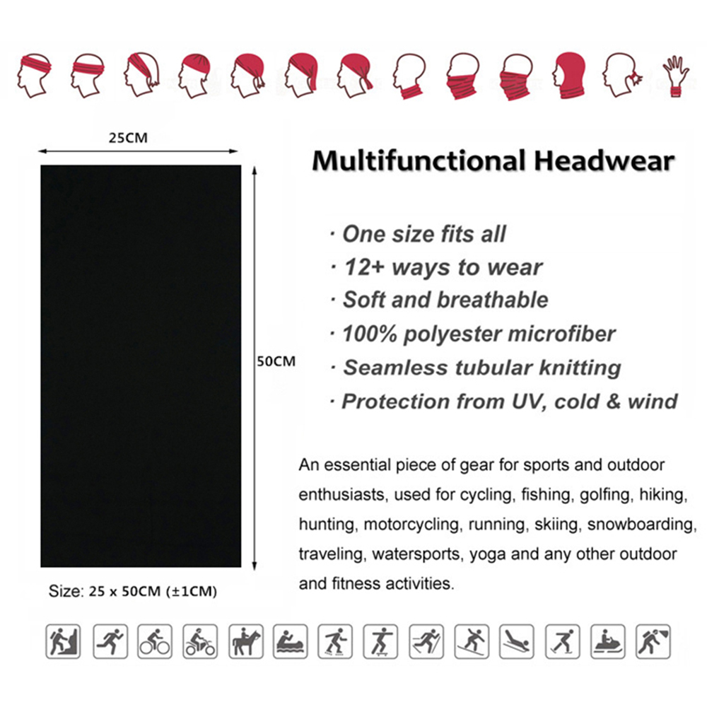 Seamless Solid Color Bandanas  - Neck Gaiter Face Cover recensie en prijs