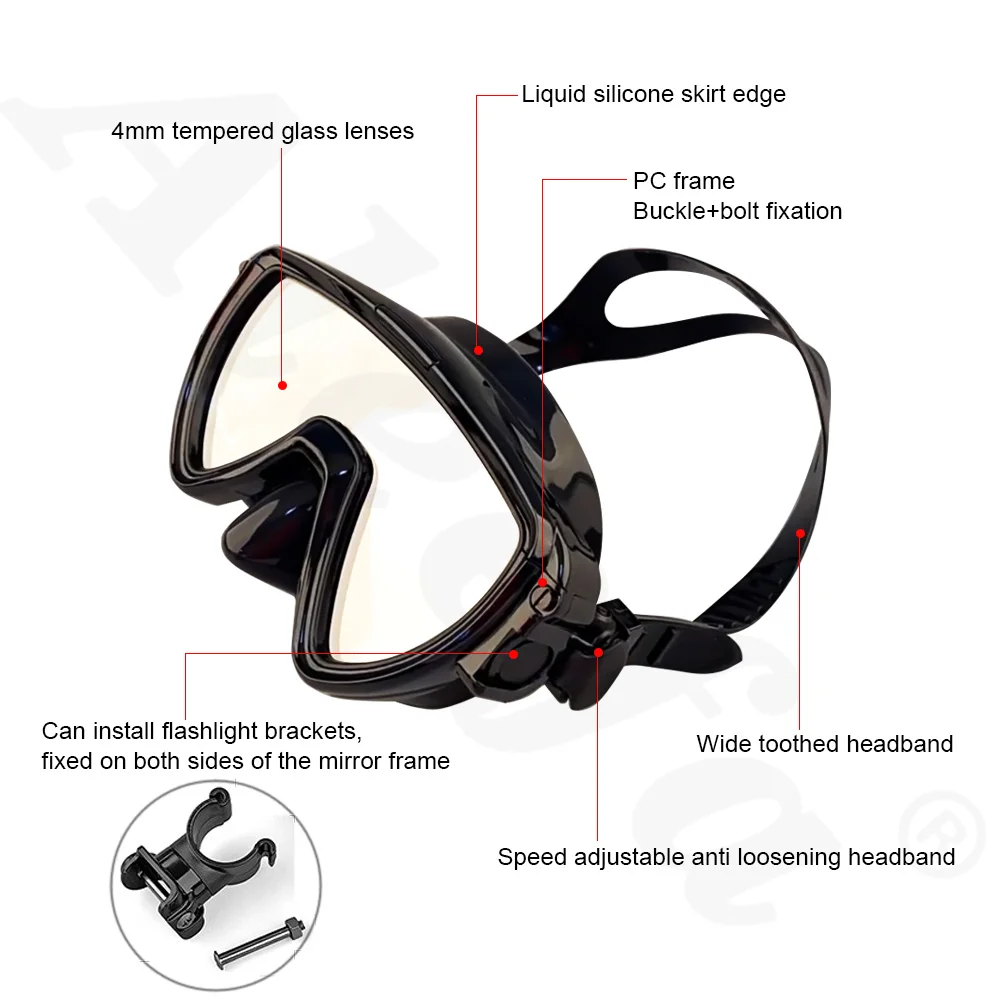 Scuba Diving Mask with flashli - Silicone Mask Bracket recensie en prijs