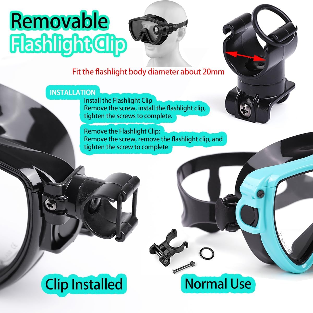 Scuba Diving Mask with flashli - Silicone Mask Bracket recensie en prijs
