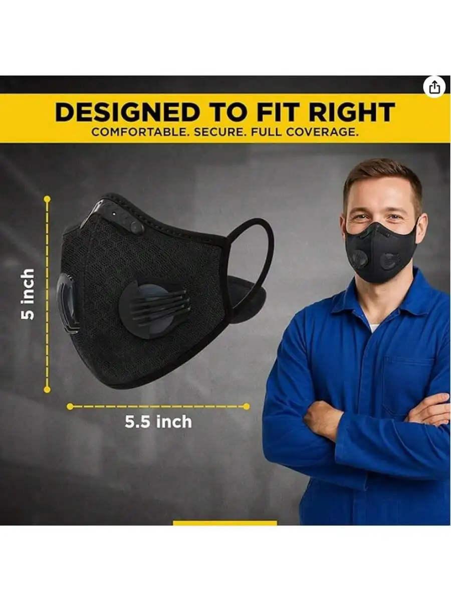 2-Pack Reusable Half Face Mask - Black Face Mask Pack recensie en prijs